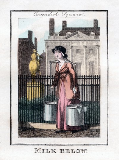 Latte in basso!, Cavendish Square, Londra, 1805 da Unbekannt
