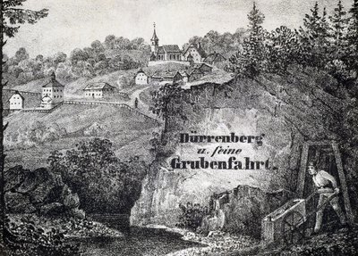 Miniera di sale: scena di lavoro nella miniera, Durrnberg, Austria da Unbekannt