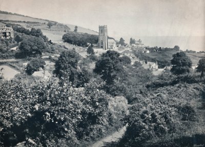 Minehead - Vista del Villaggio e della Chiesa, 1895 da Unbekannt