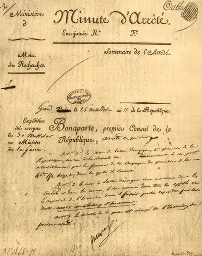 Ordine ministeriale sul soggetto di La Tour d
