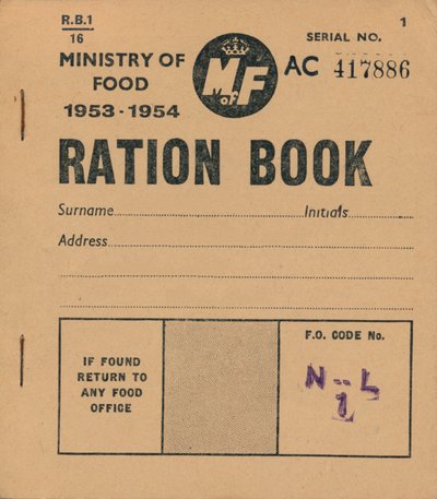 Libretto di razionamento del Ministero dell