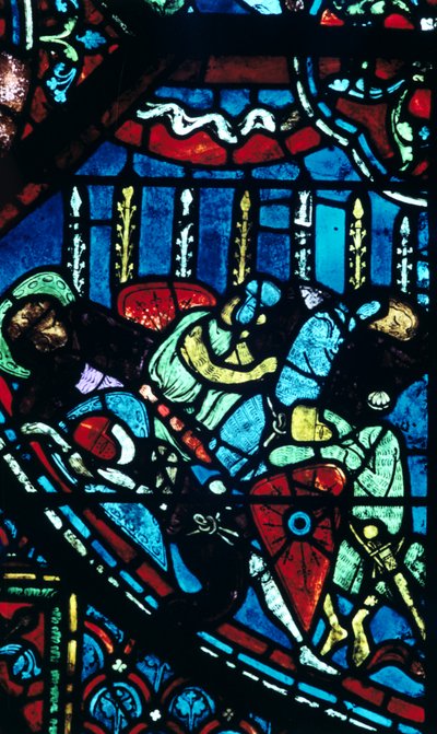 Miracolo delle lance fiorite, vetrata, Cattedrale di Chartres, Francia, c1225 da Unbekannt