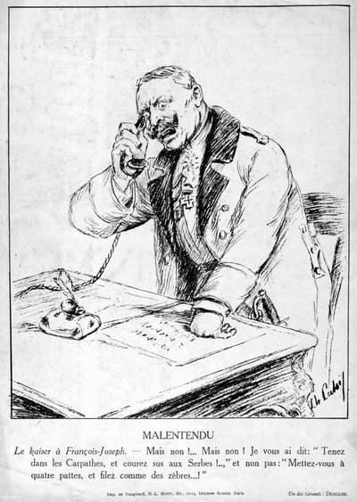 Malinteso, caricature di Guglielmo II di Germania, 1915 da Unbekannt