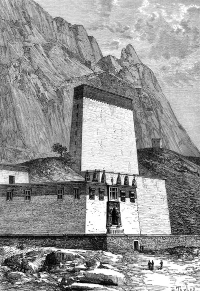 Monastero a Shigatze, Tibet, c. 1890 da Unbekannt