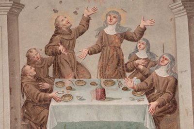 Monastero di Saorge, affresco del XVIII secolo raffigurante la vita di San Francesco d