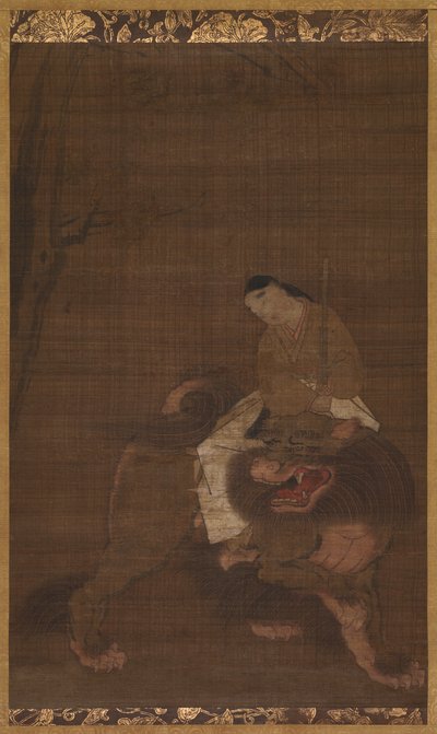 Monju da bambino che cavalca un leone, 1392-1573 da Unbekannt