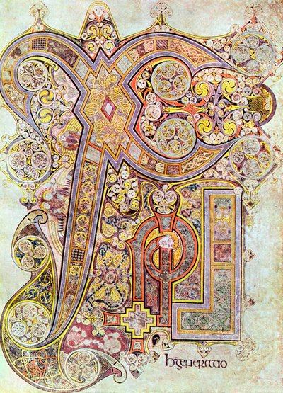 Pagina del monogramma dal Libro di Kells Christi Auteum Generatio, c800 da Unbekannt