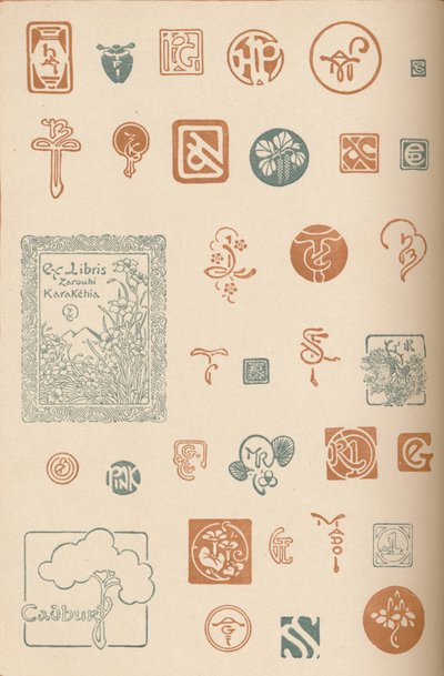 Monogrammi e marchi, c. 1890, 1905 da Unbekannt