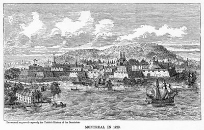Montreal nel 1729 da Unbekannt