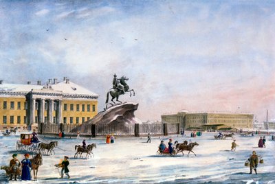 Monumento a Pietro il Grande in Piazza del Senato a San Pietroburgo, Russia, inverno da Unbekannt