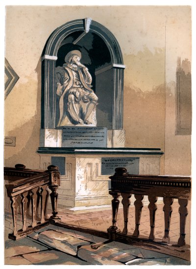 Monumento a Francis Bacon, nella chiesa di San Michele vicino a St Albans, Hertfordshire, c1850 da Unbekannt