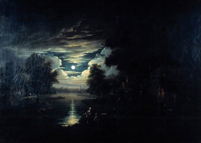 Luna riflessa in un lago, XVII secolo da Unbekannt