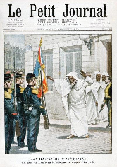 Ambasciata marocchina, Il capo ambasciatore saluta la bandiera francese, 1901 da Unbekannt