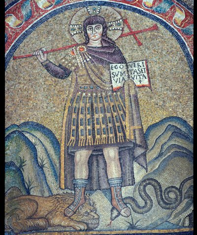 Mosaico di Cristo vestito da soldato romano, VI secolo da Unbekannt