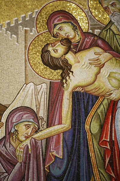 Mosaico della morte di Cristo nella Chiesa del Santo Sepolcro, Gerusalemme, Israele da Unbekannt