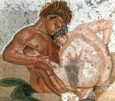Mosaico di un satiro e una ninfa, Casa del Fauno, Pompei, Italia da Unbekannt