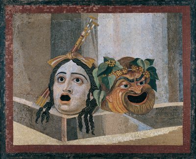 Mosaico con maschere sceniche da Unbekannt