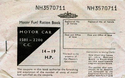 Libretto di razionamento del carburante, c1950s da Unbekannt