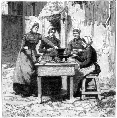 Stampaggio di cartucce di gomma esplosiva, Isleten, vicino a Fluelen, Svizzera, 1893 da Unbekannt