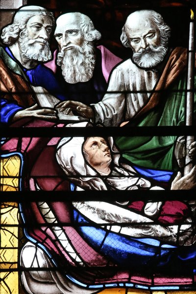 Cattedrale di Moulins. Vetrata. Dormizione della Vergine Maria da Unbekannt