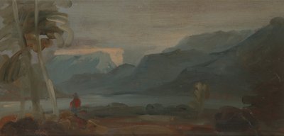 Paesaggio montuoso con figure e bestiame da Unbekannt