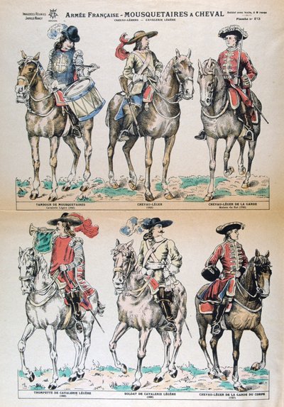Moschettieri a cavallo XVII secolo. Uniformi dell