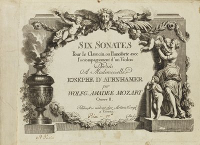 Mozart: Sei sonate per clavicembalo o pianoforte con accompagnamento di violino dedicate a Mademoiselle da Unbekannt