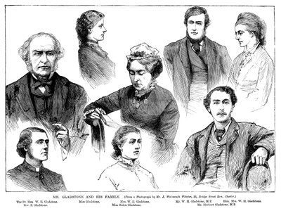 Mr Gladstone e la sua famiglia, XIX secolo da Unbekannt