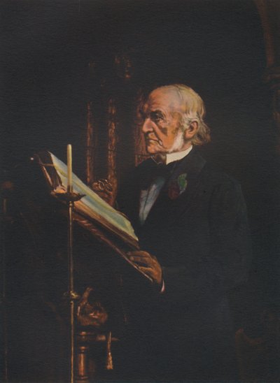 Mr Gladstone che legge la lezione nella chiesa di Hawarden, c1890s, 1941 da Unbekannt