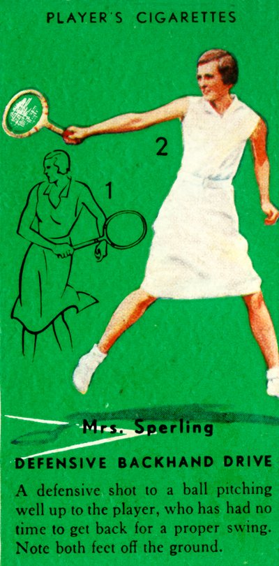 Mrs. Sperling - Colpo difensivo di rovescio, c1935 da Unbekannt