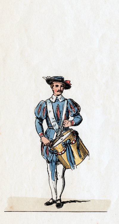 Musicista, costume per il dramma di Shakespeare, Enrico VIII, XIX secolo da Unbekannt
