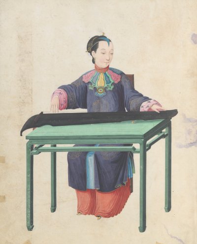 Musicista che suona il Guqin da Unbekannt