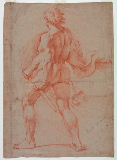 Guerriero nudo visto da dietro da Unbekannt