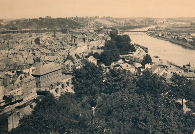 Namur. Vista della città e confluenza di Sambre e Mosa da Unbekannt