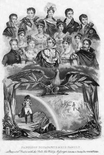 Napoleone Bonaparte e la sua famiglia, 1840 da Unbekannt