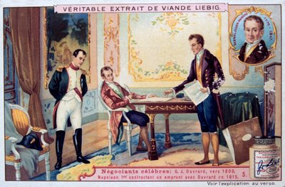 Napoleone che negozia un prestito con Gabriel Julien Ouvrard, 1815, XIX secolo da Unbekannt