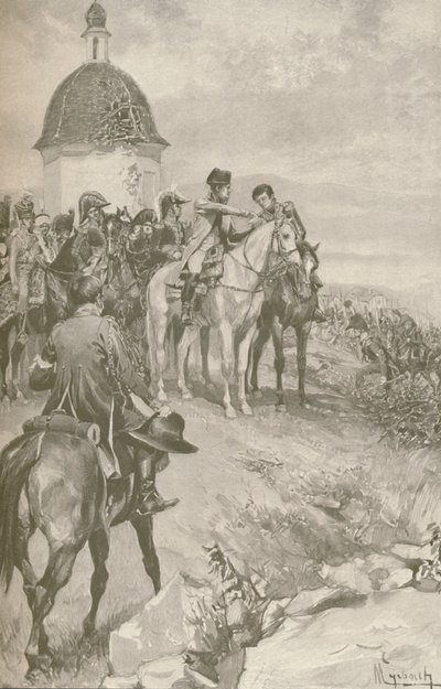 Napoleone e il suo staff ad Austerlitz, 1896 da Unbekannt