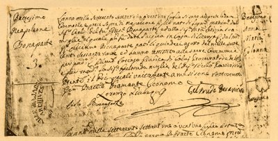 Certificato di nascita di Napoleone, 19 luglio 1782, 1921 da Unbekannt