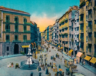 Napoli - Via Roma, Largo Carità con monumento a Carlo Poerio, c1900 da Unbekannt