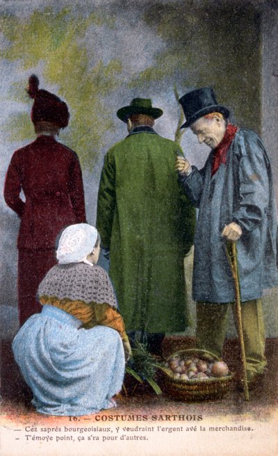 Costume tradizionale di Sarthe, c1900 da Unbekannt