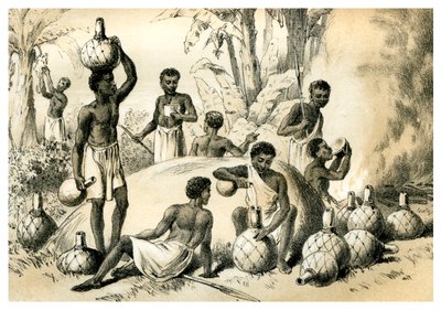 Nativi che fanno Pombe, 1883 da Unbekannt