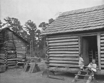 Capanni di tronchi dei neri, Thomasville, Georgia, USA, c1900 da Unbekannt