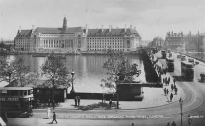 New County Hall e Monumento a Boadicea, Londra, c1925 da Unbekannt
