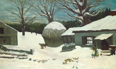Fattoria del New England in inverno, 1850 o dopo da Unbekannt