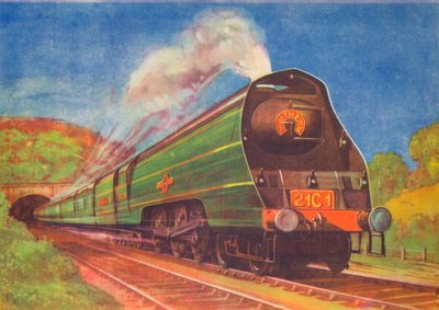 Nuovo espresso aerodinamico, Merchant Navy, S.R., in uscita dal tunnel di Honiton, 1940 da Unbekannt