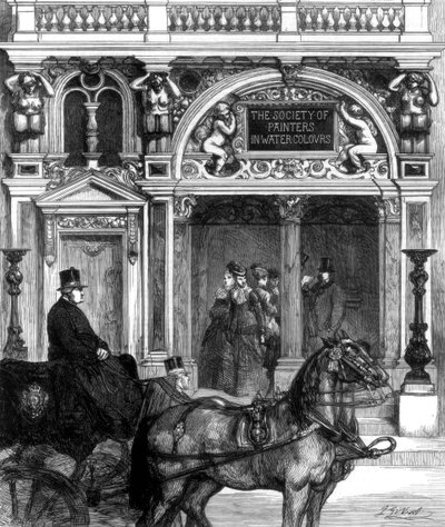 Nuovo ingresso alla galleria della Società dei Pittori, Pall Mall East, Londra, 1875 da Unbekannt
