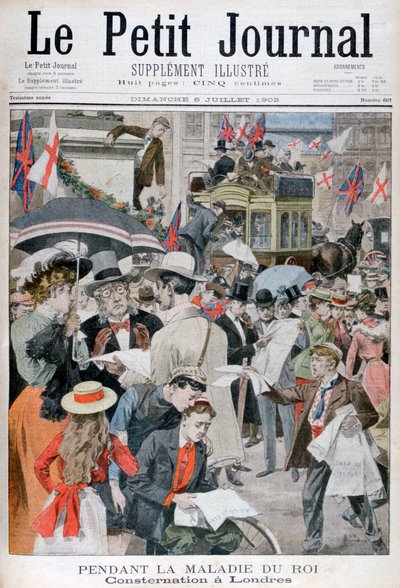 Notizie della malattia di re Edoardo VII a Londra, 1902 da Unbekannt