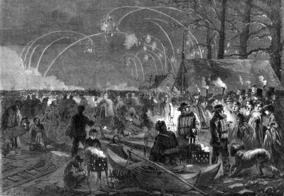 Scena notturna sulla Serpentine, Londra, XIX secolo da Unbekannt