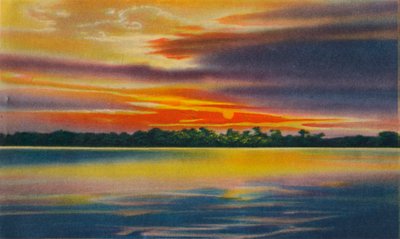 Crepuscolo sul fiume Magdalena, Barranquilla, c1940 da Unbekannt