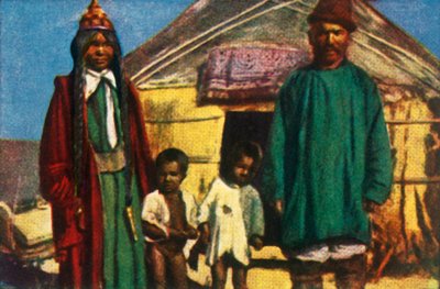 Nomadi fuori dalla loro yurta, Mongolia occidentale da Unbekannt